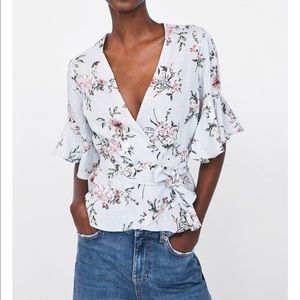 Floral Print Linen Blouse